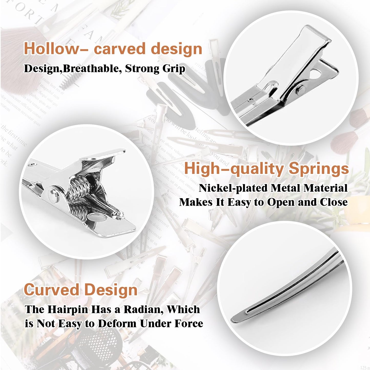 Premium imported hair styling accessories for women on a white background
