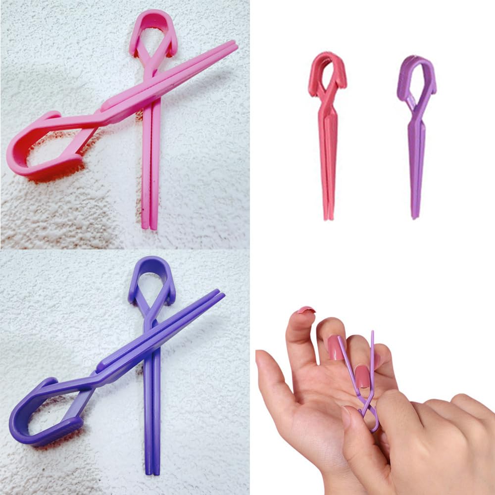 Side view of anti-slip nail polish stencil clips on fingers