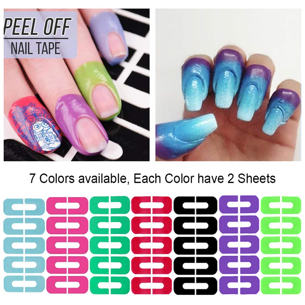 EBANKU spill proof nail tape applied around a finger to prevent cuticle polish overflow.