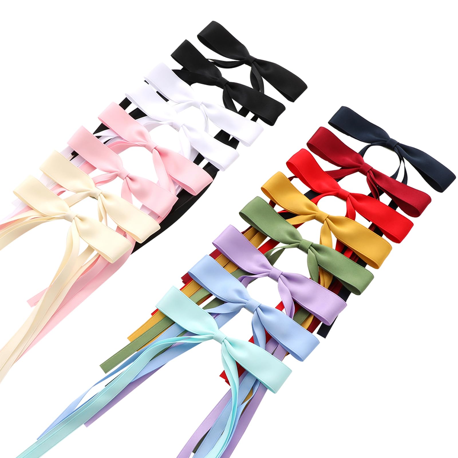 WORTL aesthetic multi colored hair accessories arranged neatly on flat surface
