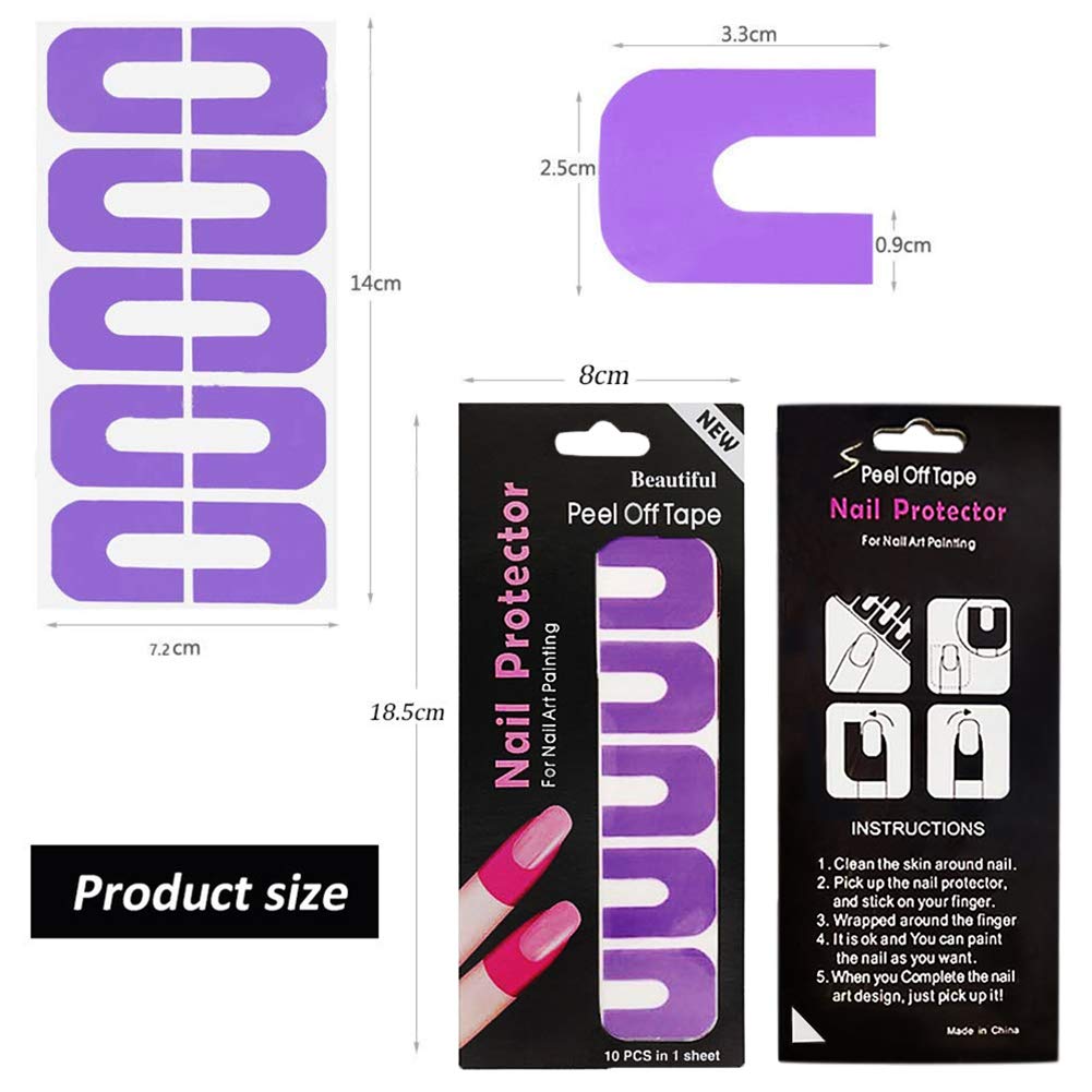 Soft elastic plastic guard tape by EBANKU being removed from a completed gradient manicure.