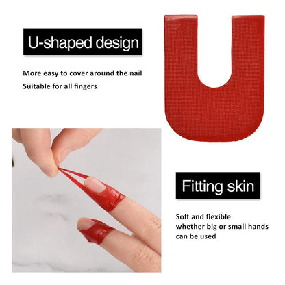 EBANKU 140 piece pack of anti overflow stencil guides laid out flat on a professional salon table.