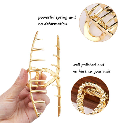 Side angle view of the elegant pearl metal alloy barrette for women and girls