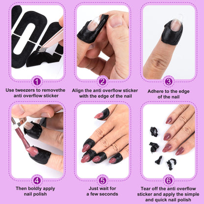 Three sheets of Isslly disposable nail polish guards showcasing thirty total pieces for home manicures