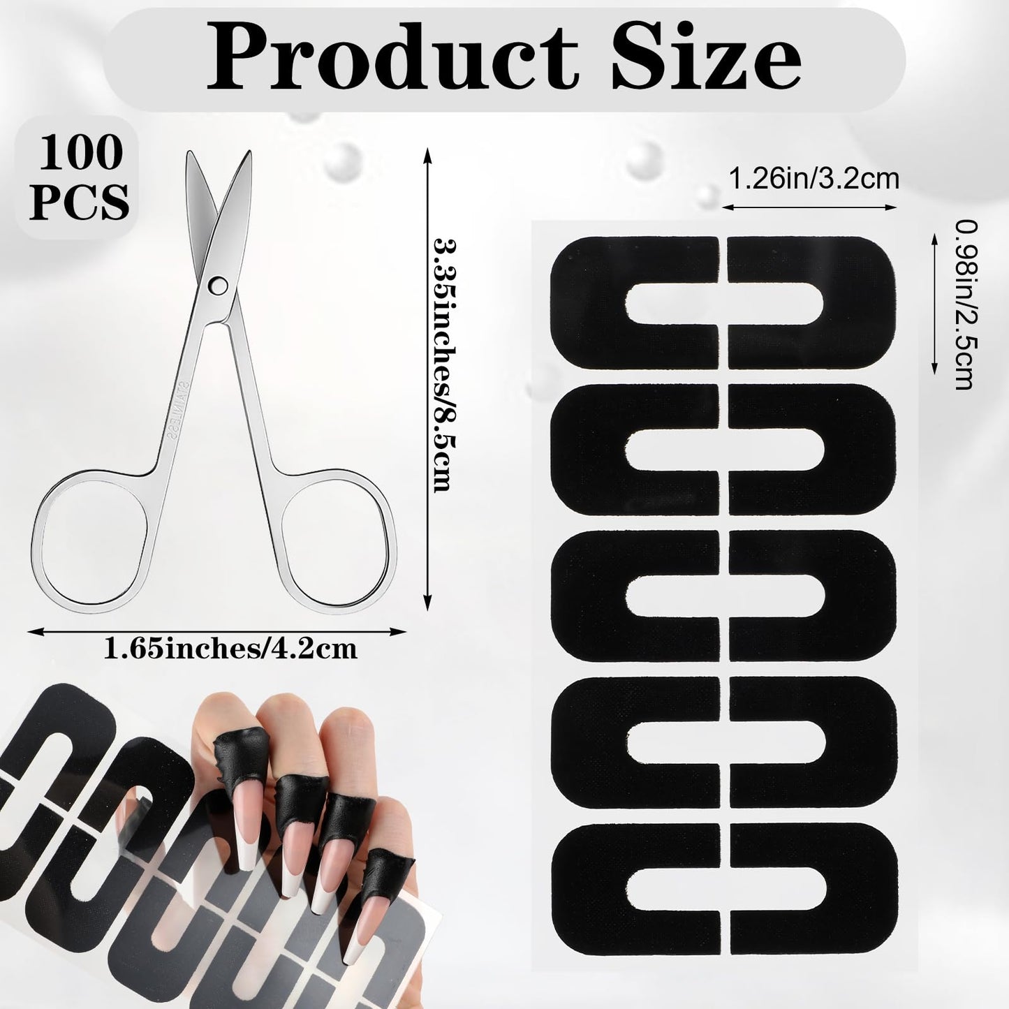 U shaped nail tape stickers for clean manicure application