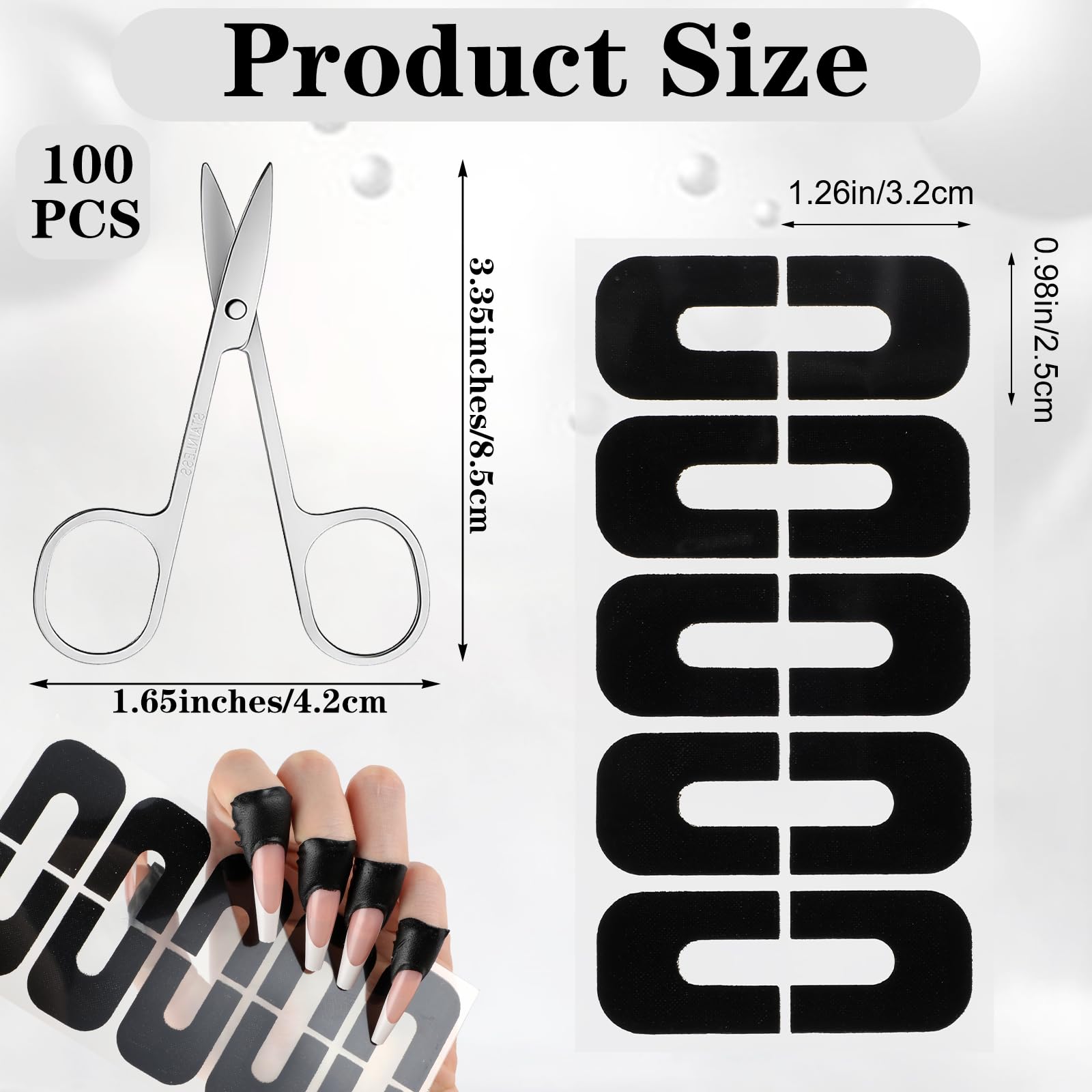 U shaped nail tape stickers for clean manicure application