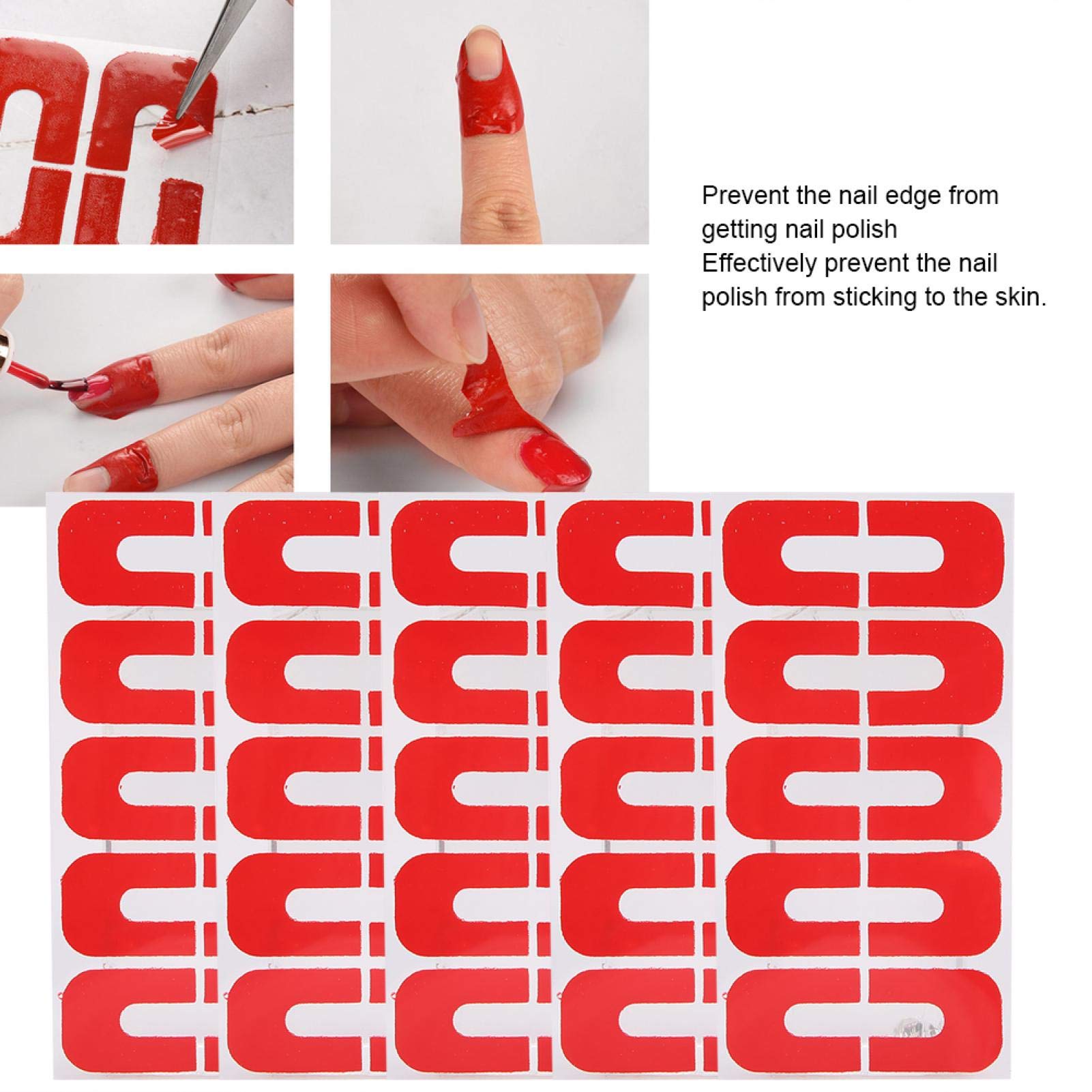 Waterproof nail polish protector sticker sheets showcasing the u-shape design for easy finger wrapping.