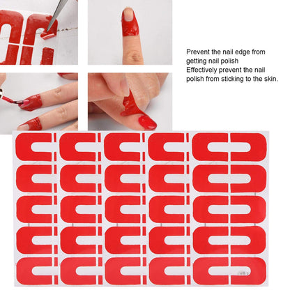 Waterproof nail polish protector sticker sheets showcasing the u-shape design for easy finger wrapping.