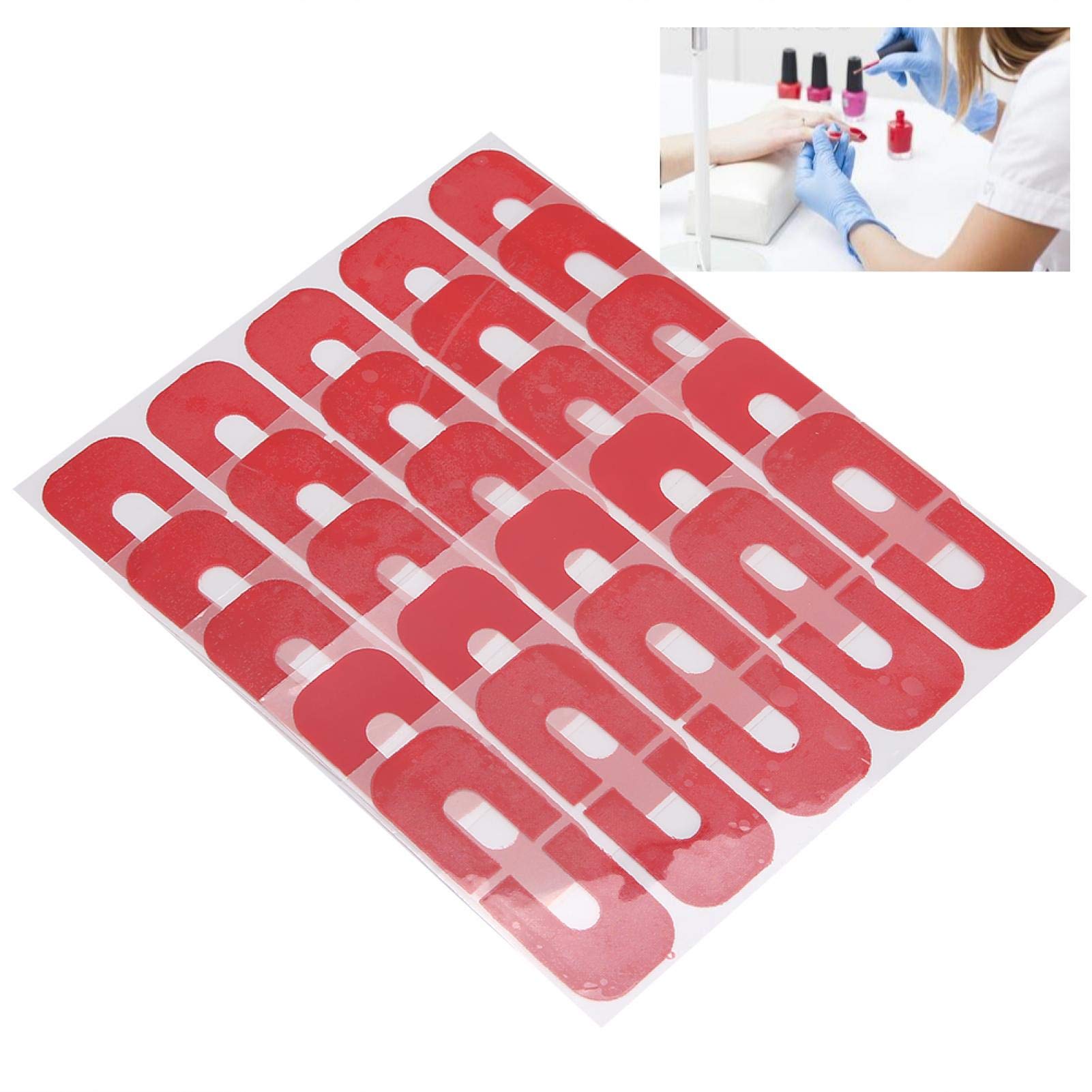 Brrnoo spill proof sticker sheets showing five sheets containing ten individual disposable nail protectors each.