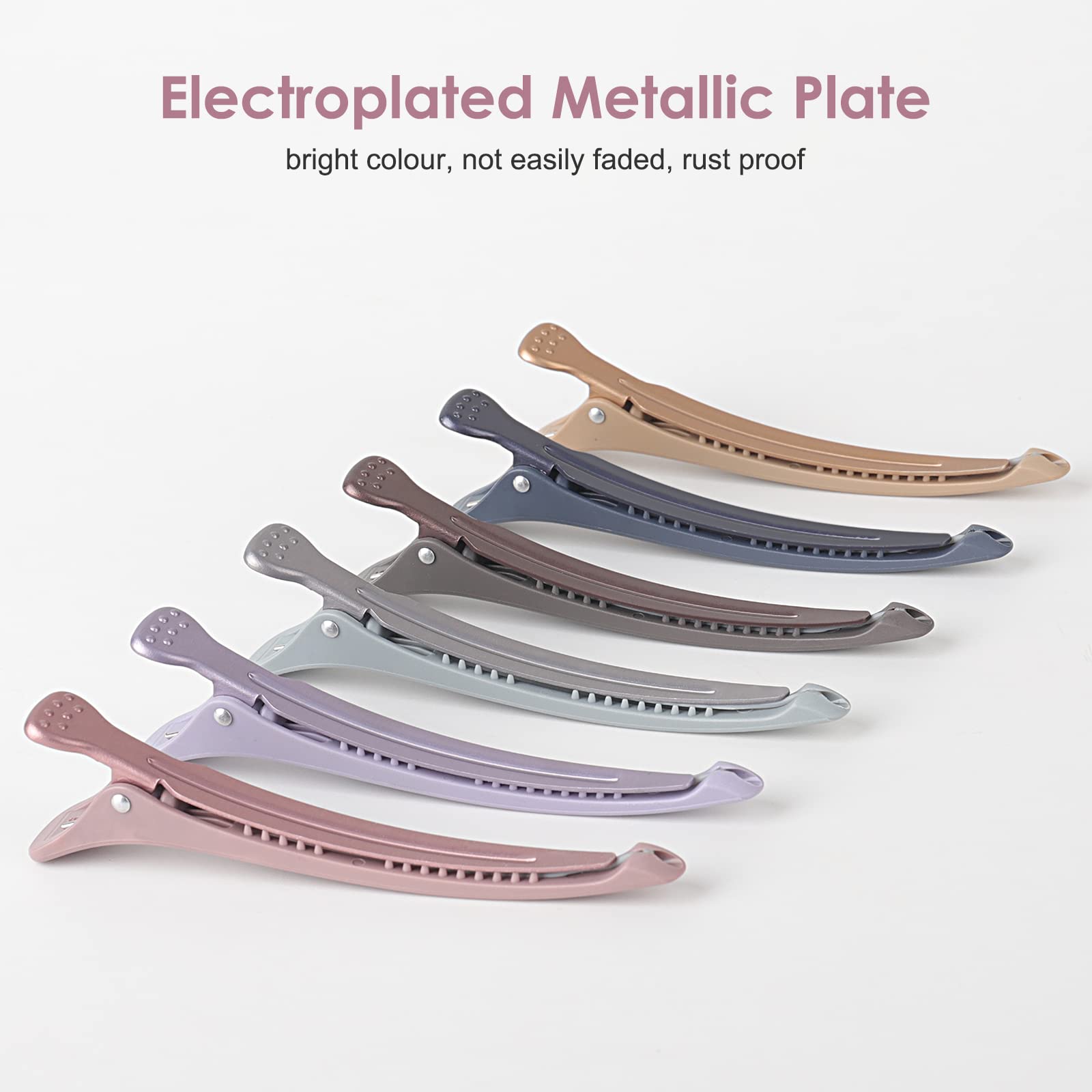 AIMIKE 4.3 inch hair styling clips showcasing the protective silicone band compression cushion