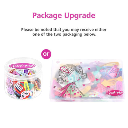 Funtopia candy color hair accessories inside the premium storage packaging