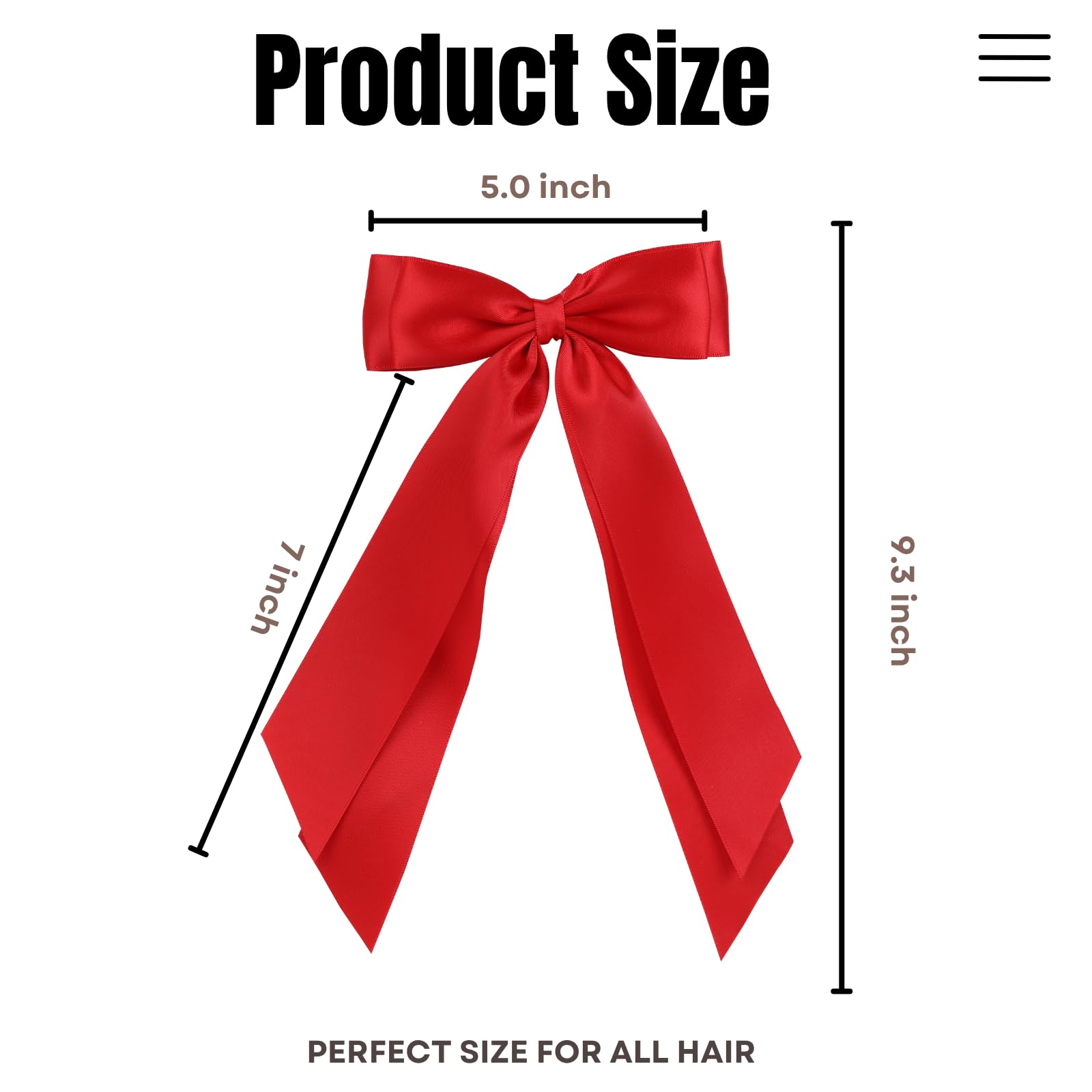 LuSeren red hair bows showing alligator clip attachment