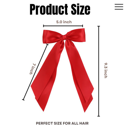 LuSeren red hair bows showing alligator clip attachment