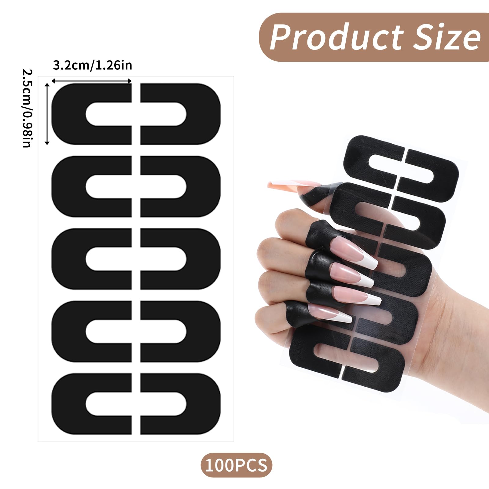 Close-up view of Gjinxi spill-proof finger guards applied around a fingernail for cuticle protection