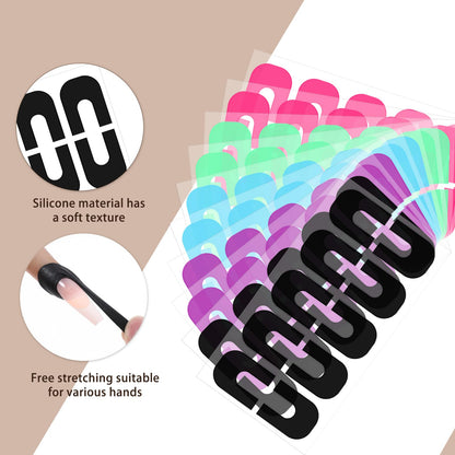 Five vibrant colors of Gjinxi disposable peel-off nail art stickers arranged together