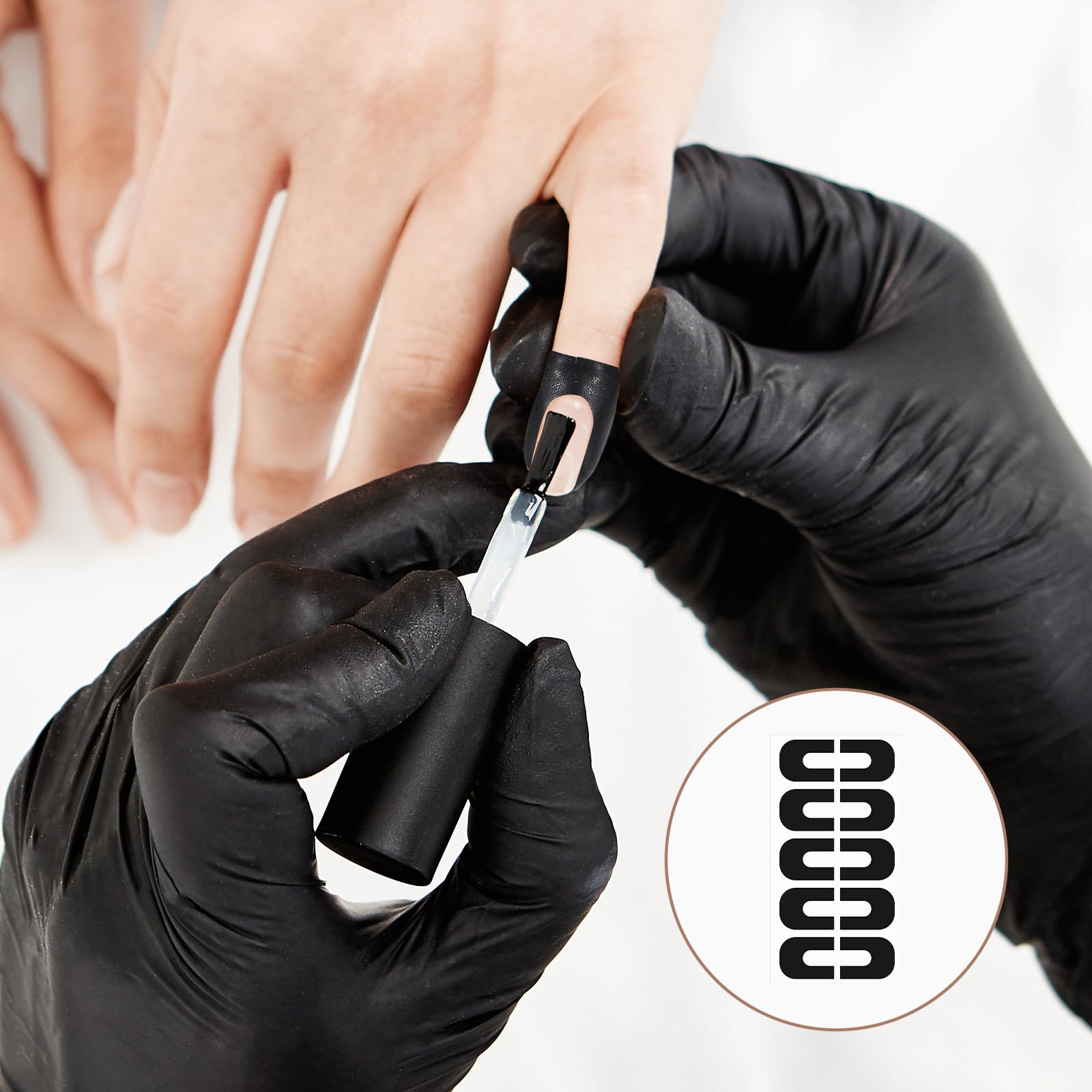 Gjinxi gel cuticle protector guard tape being peeled off a finger after a manicure