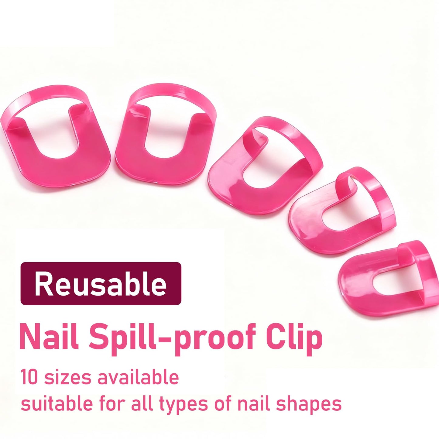 Set of 10 sizes nail polish spill proof finger covers