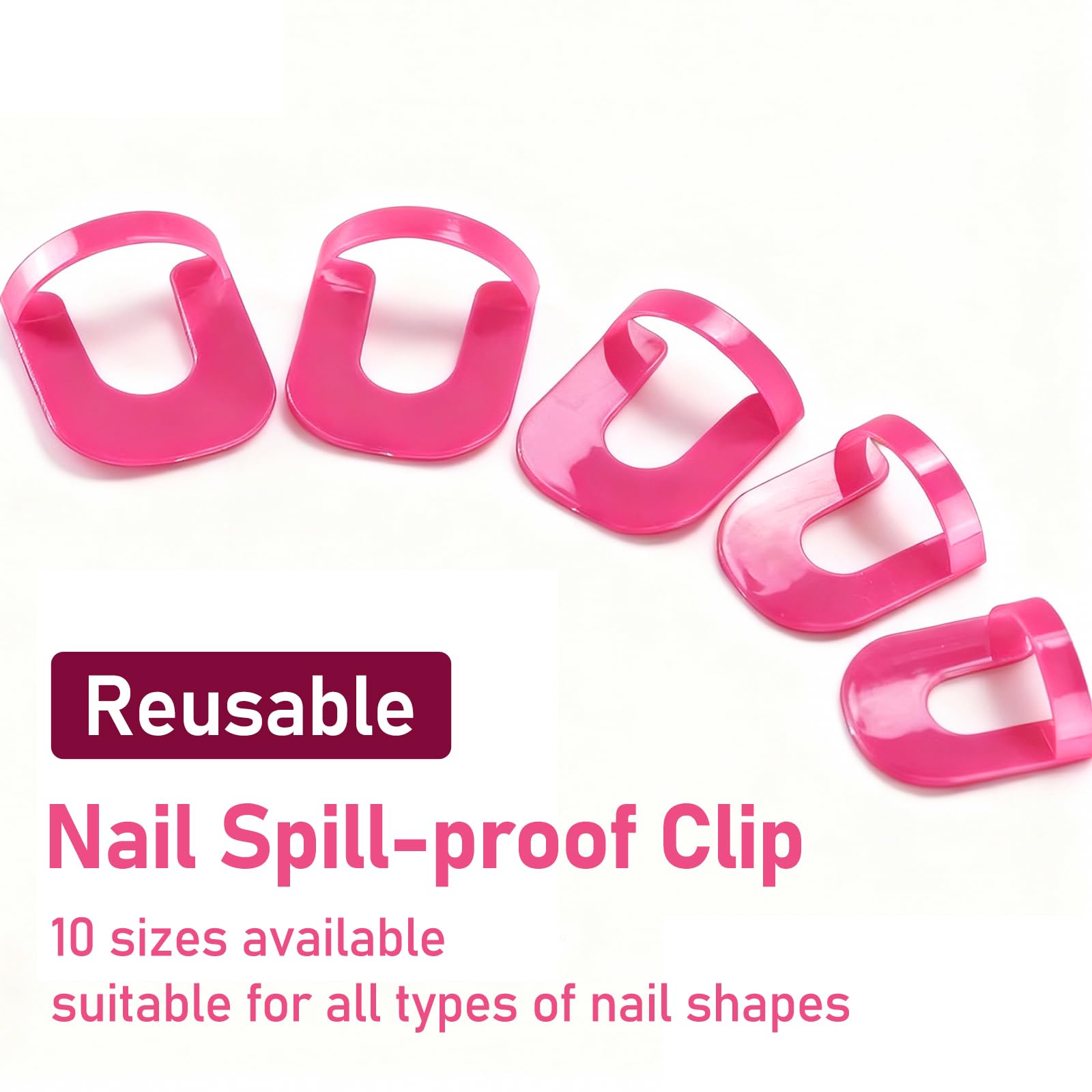 Set of 10 sizes nail polish spill proof finger covers