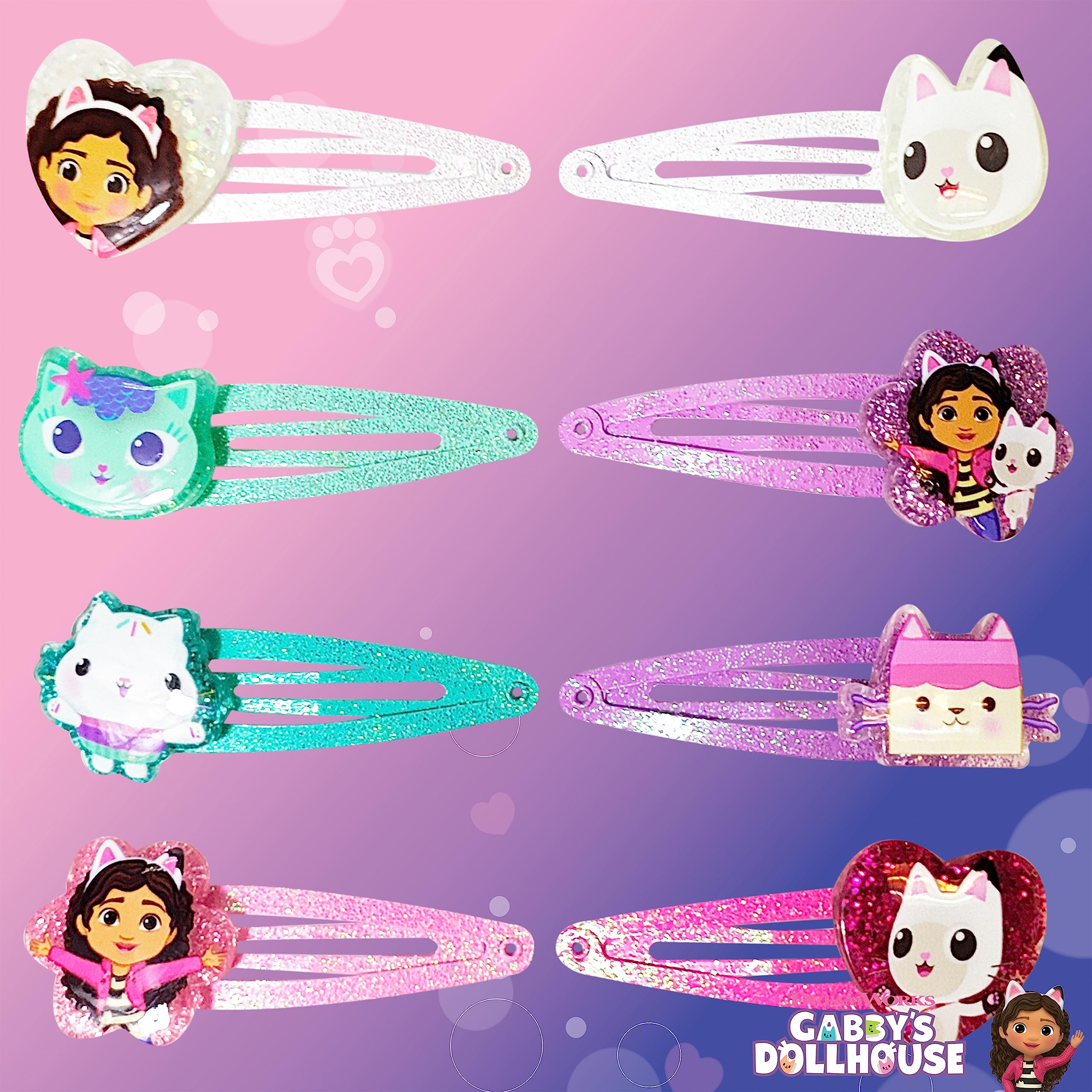 Colorful licensed cartoon character hair clips for girls multi color pack