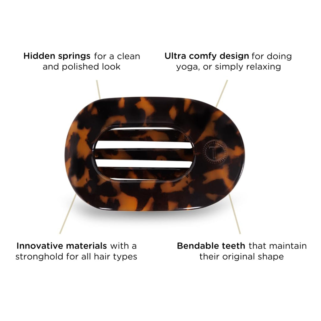 Teleties flat profile hair clip resting on a flat surface