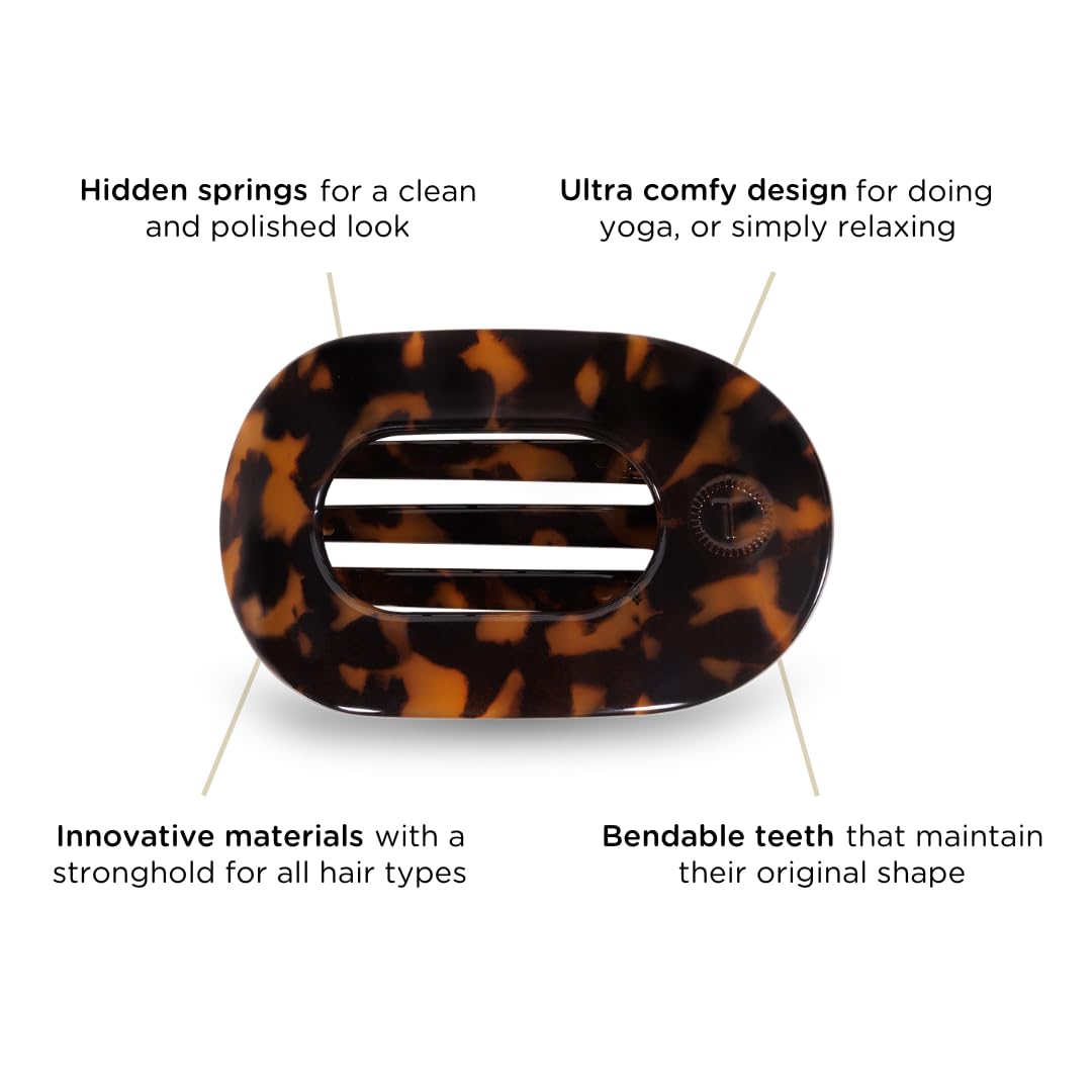 Side profile of the unbreakable nylon hair clip demonstrating how flat it sits against the head.