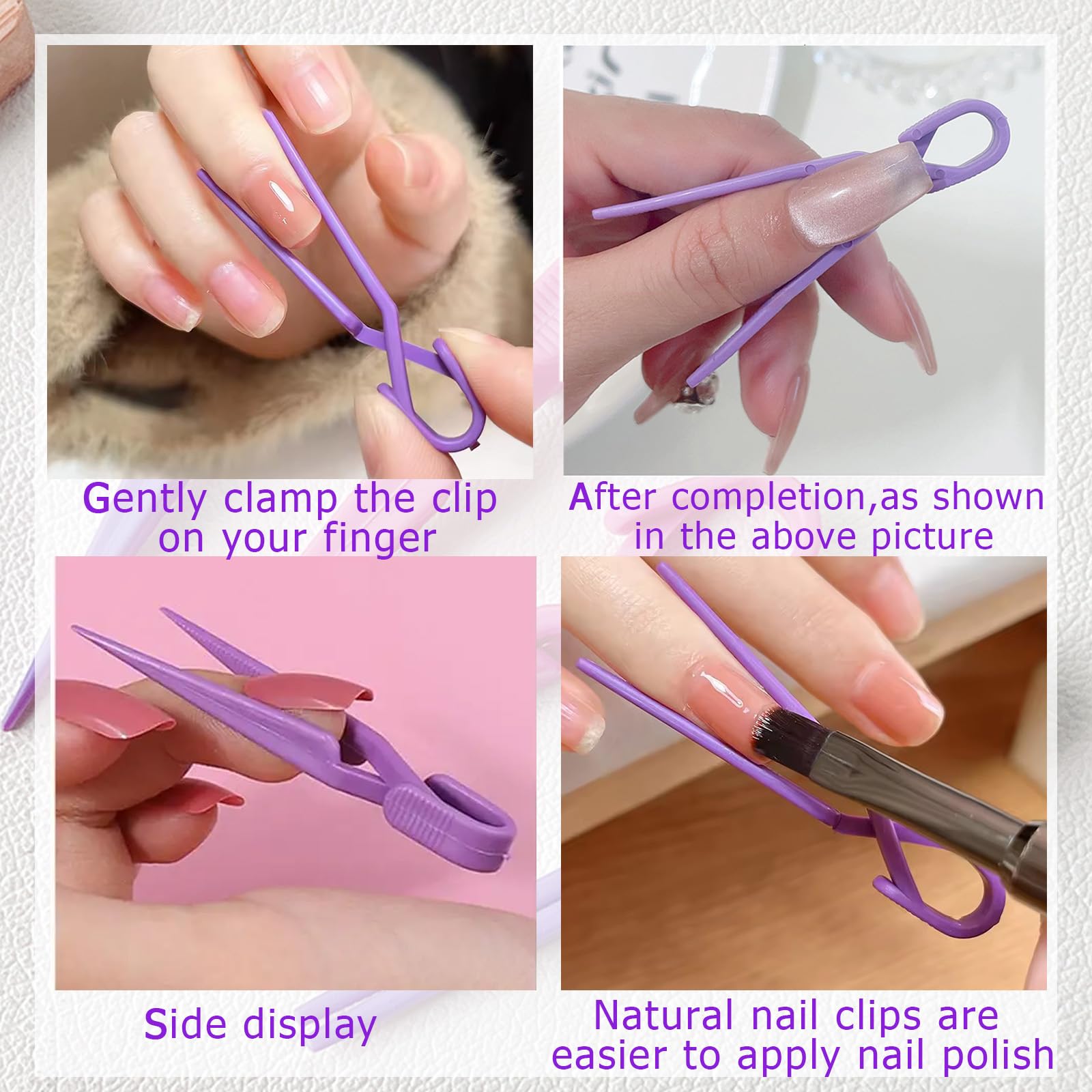 Close up of Xeaohesy nail clips showing ergonomic design on fingers