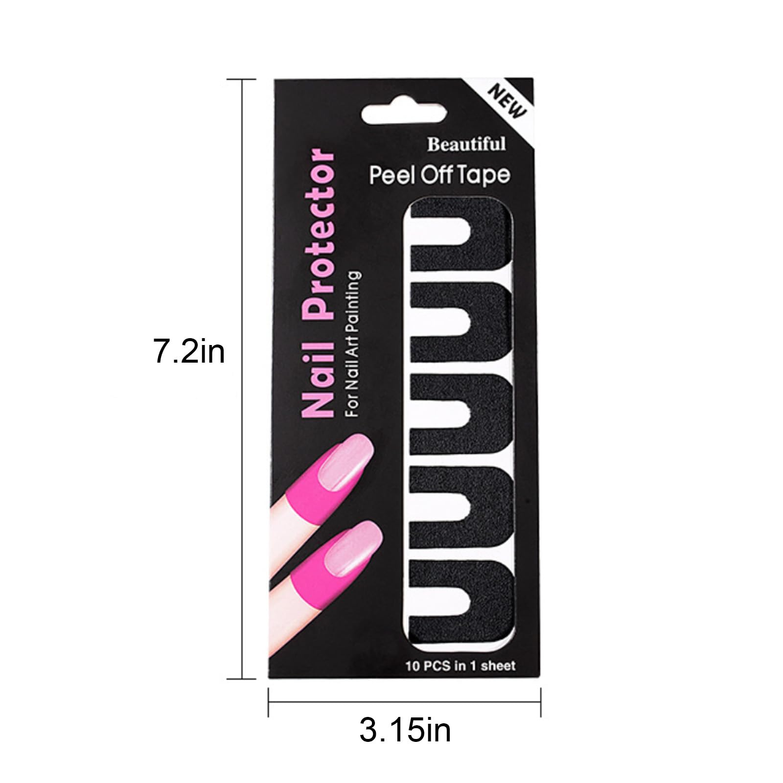 Close up of flexible plastic U-curve finger tip guards protecting skin during nail polish application
