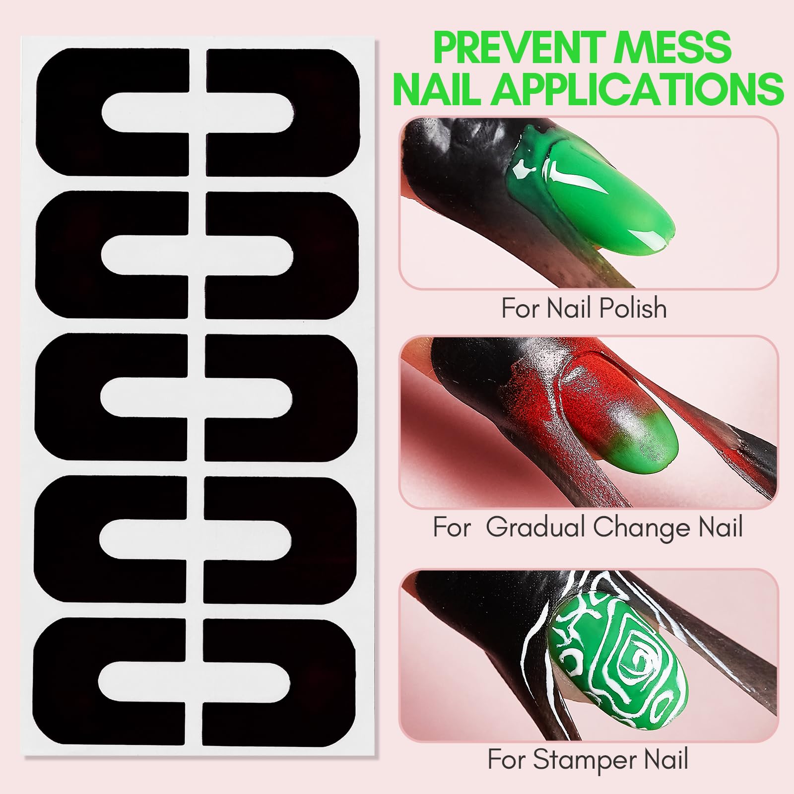 Ten colors of Makartt disposable nail protectors arranged side by side.