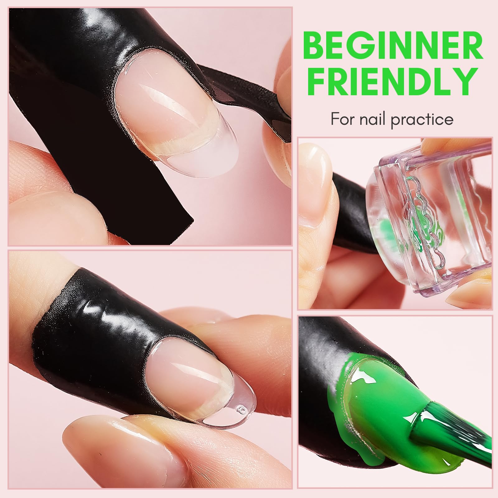 U-shaped skin barrier tape applied around a fingernail before stamping manicure.