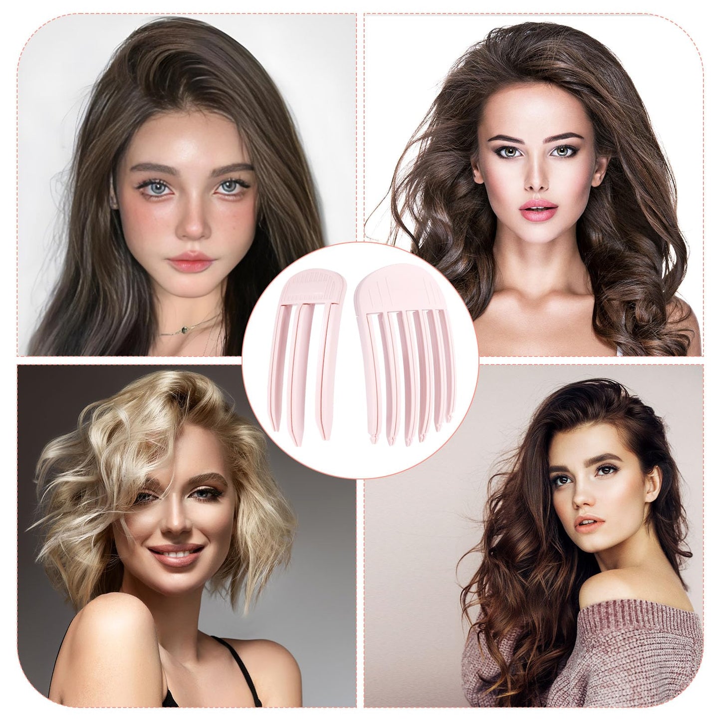 Demonstration of fluffy bangs with root lift clips