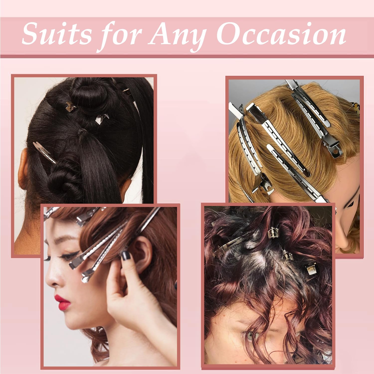 Close up of the high tension spring on silver alligator hair clips