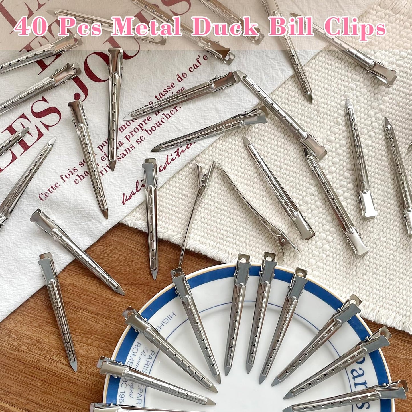 Rust resistant metal sectioning clips for home hair coloring