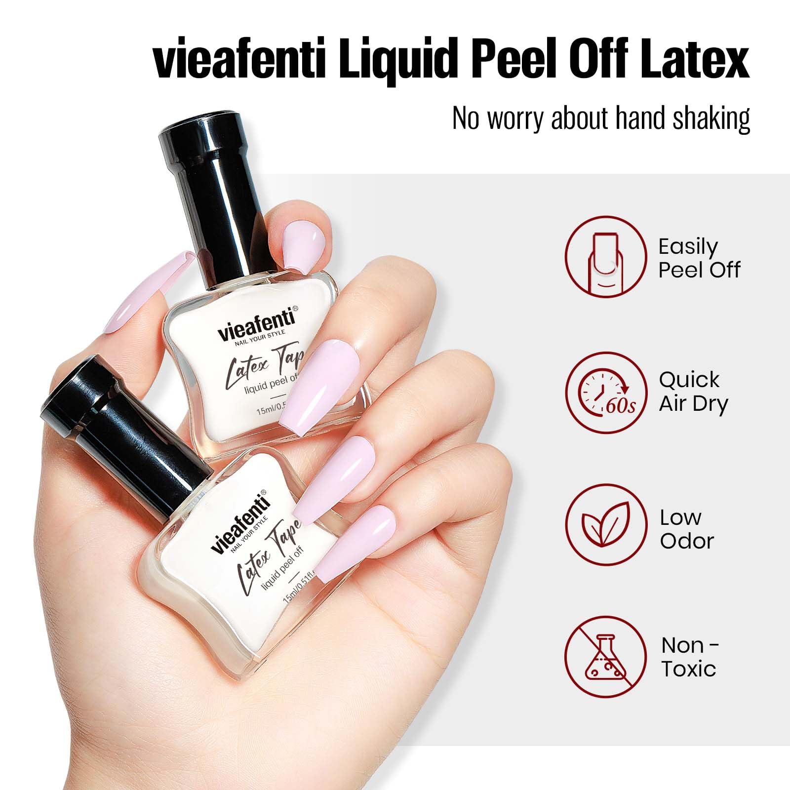 Authentic PUEEN imported liquid latex packaging showing product size and details