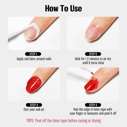 Close up of a clean professional manicure achieved using skin protector latex tape