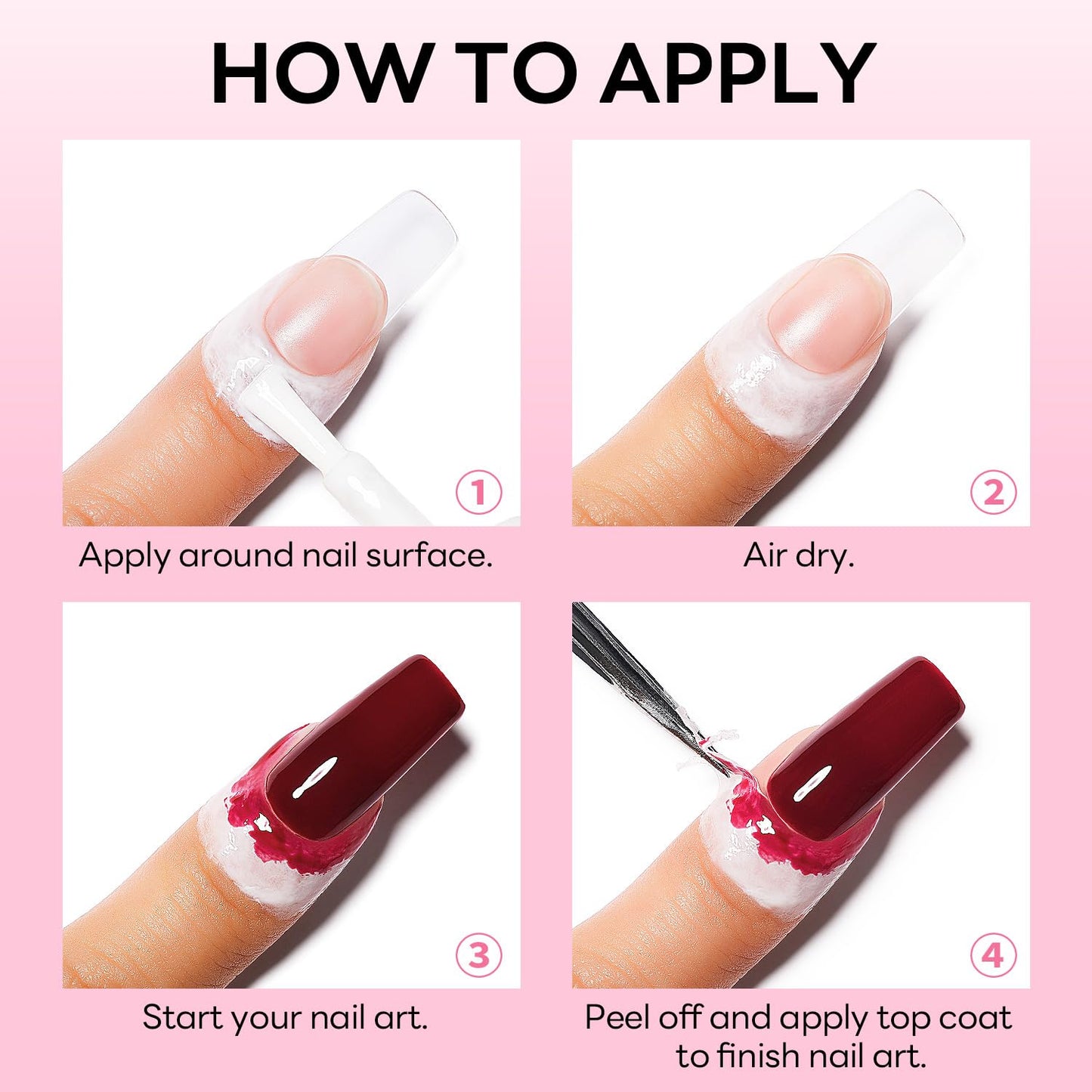 Removing the white latex tape in one piece after a water marbling manicure