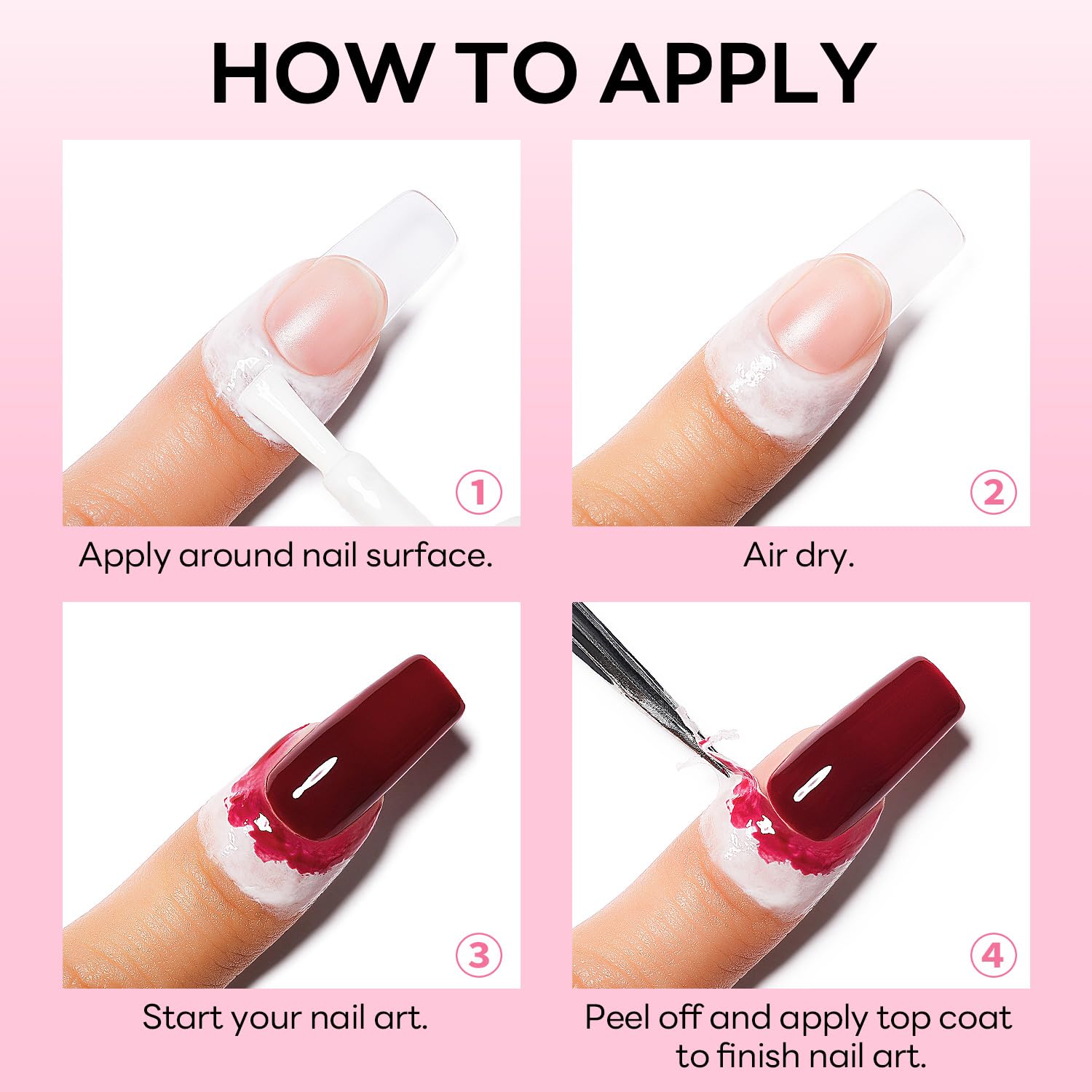 Removing the white latex tape in one piece after a water marbling manicure