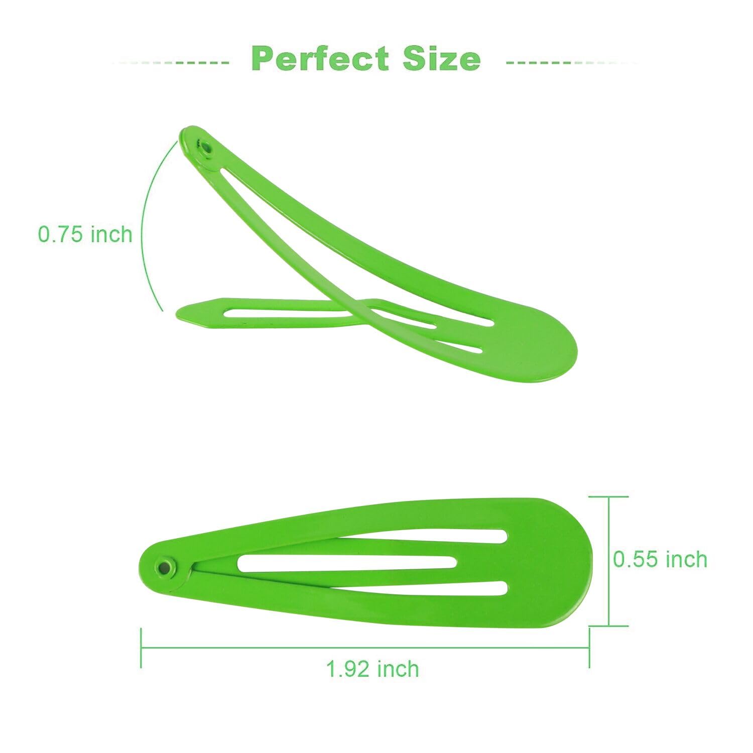 SWSTINLING two inch non slip barrettes organized neatly inside the clear plastic storage box