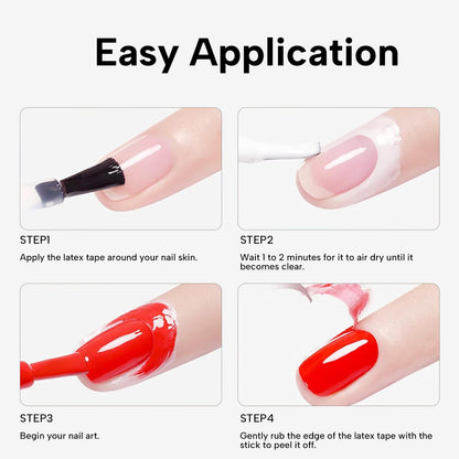 Perfect salon style clean nail edges after removing the cuticle protector tape