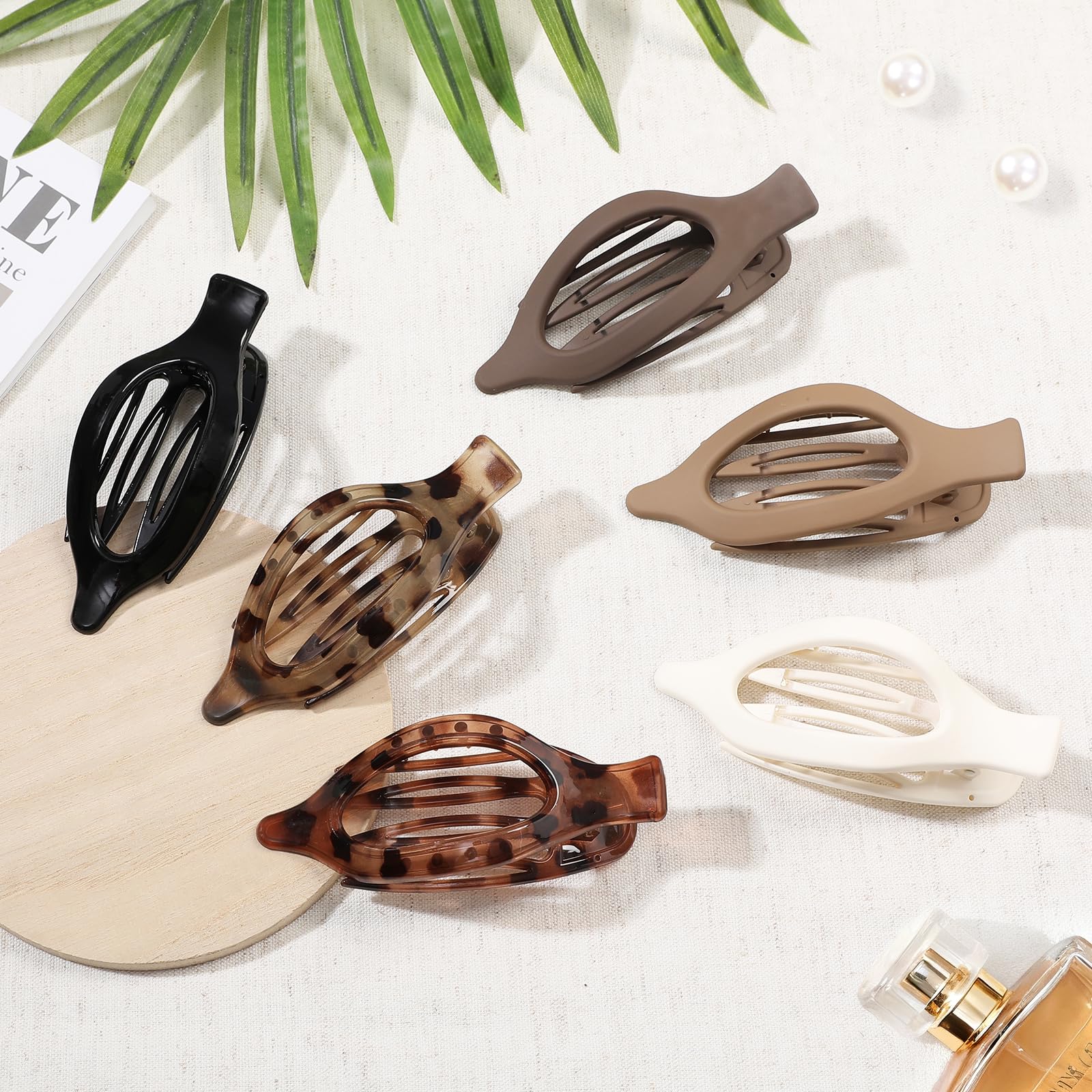 Six pieces of Usdnice French flat claw clips
