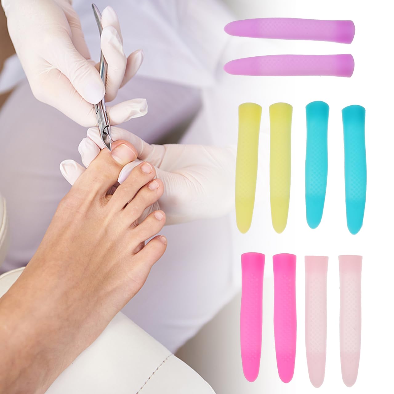 Close up of textured non slip surface on Mipcase manicure tool handle covers