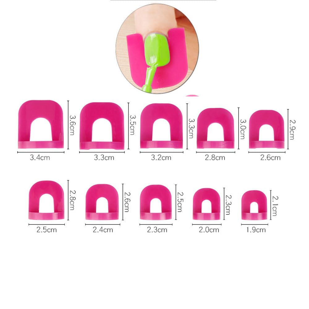 Faddare manicure shield protector kit showing ten different sizes laid out flat