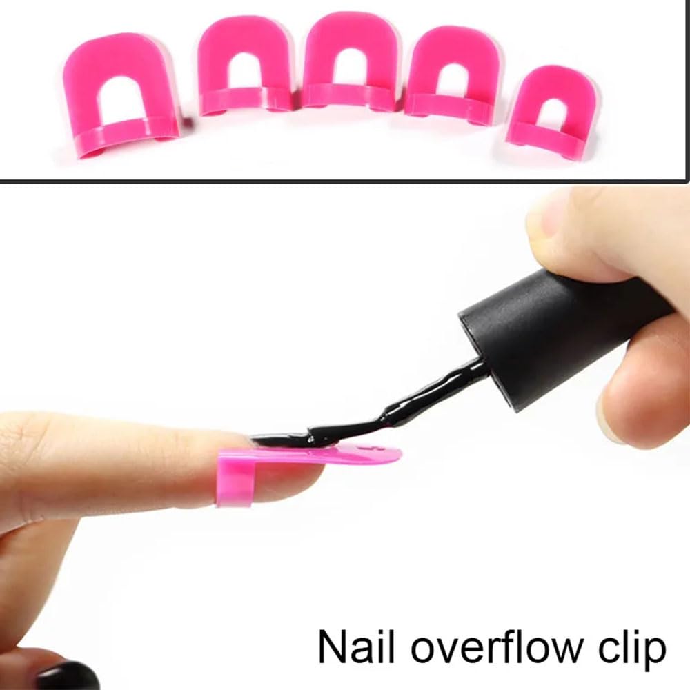 Faddare reusable cuticle guard clips being cleaned after a DIY manicure session