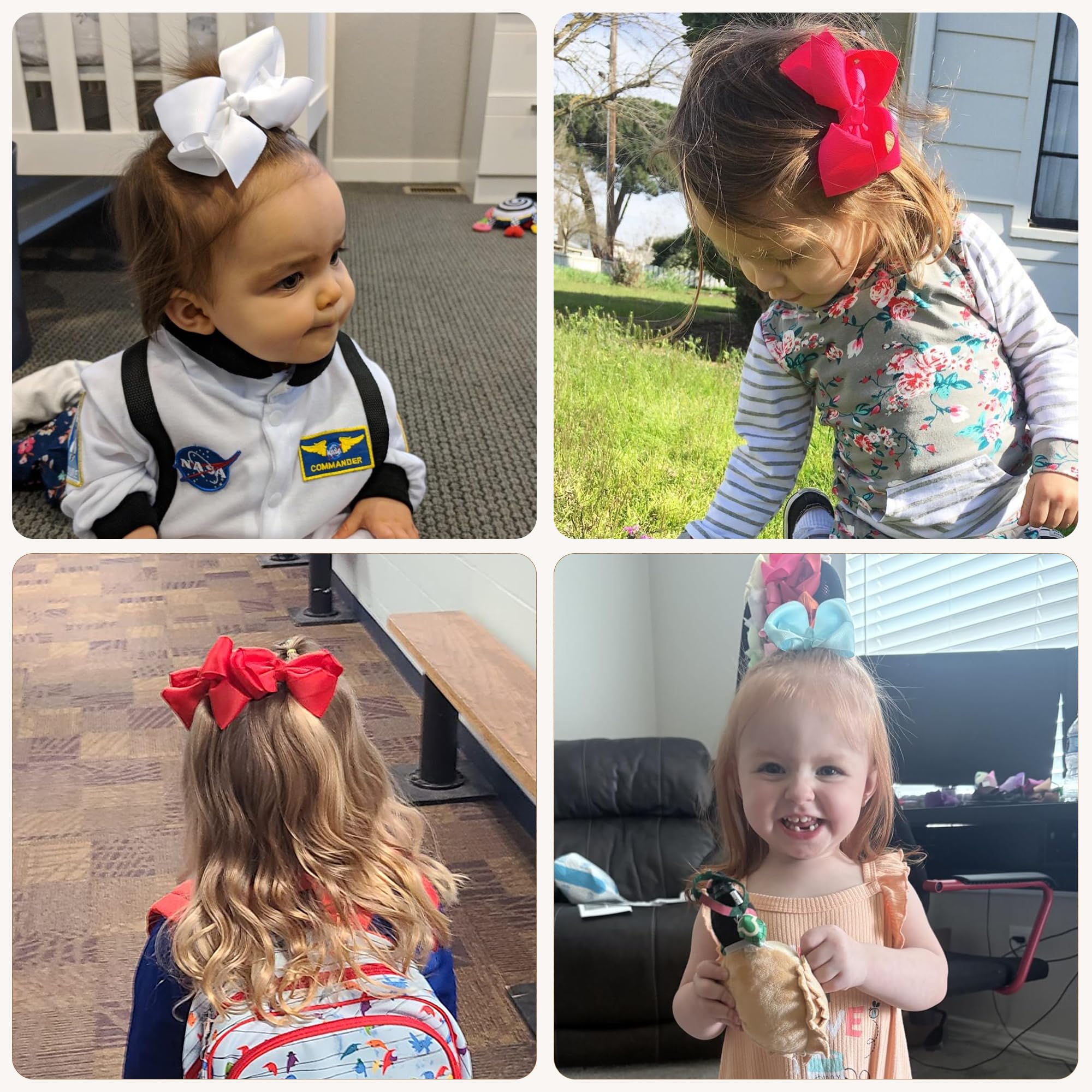 Side profile of CÃ©llot 4.5 inch hair bow showing ribbon texture