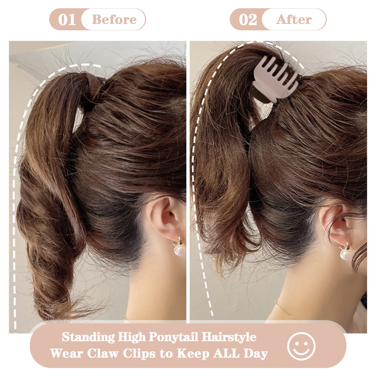 FAMEZA 1.6 inch double row teeth claw clip holding a half up style securely in fine hair.