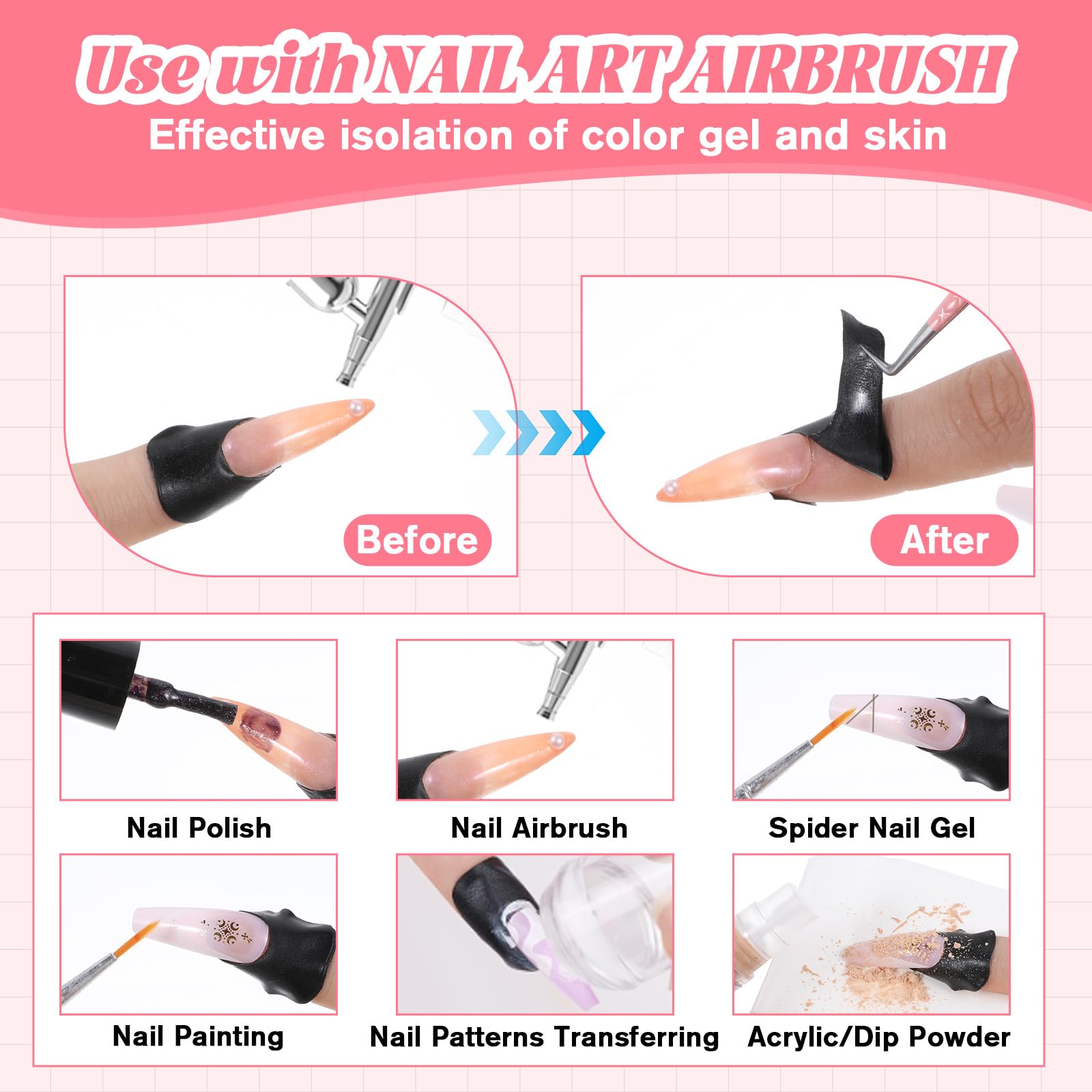 Peeling away a disposable Cobee U-shape tape to reveal perfectly clean edges on a fresh manicure
