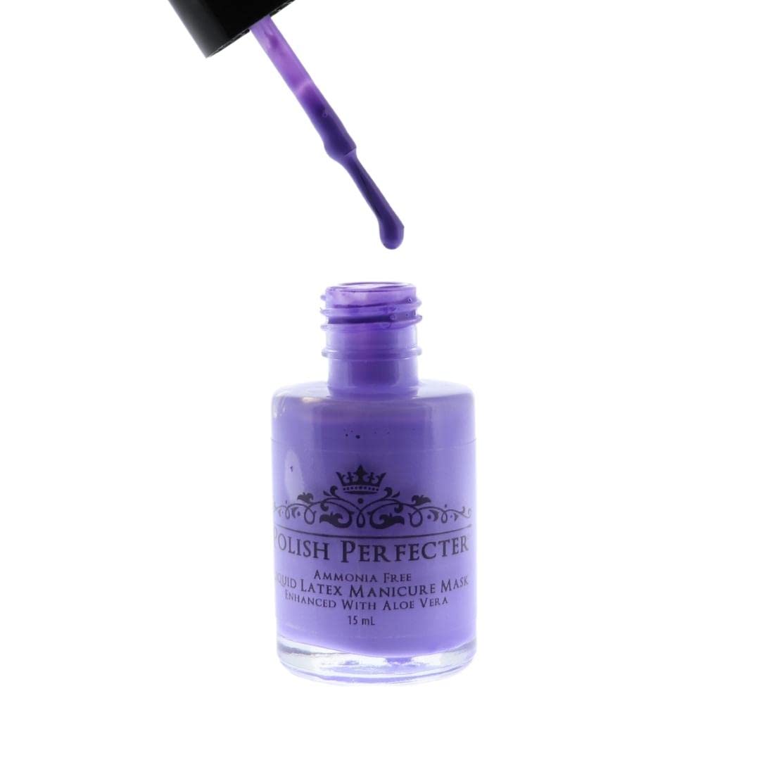 Ammonia free peel off nail polish cuticle guard being applied around the finger edges with brush
