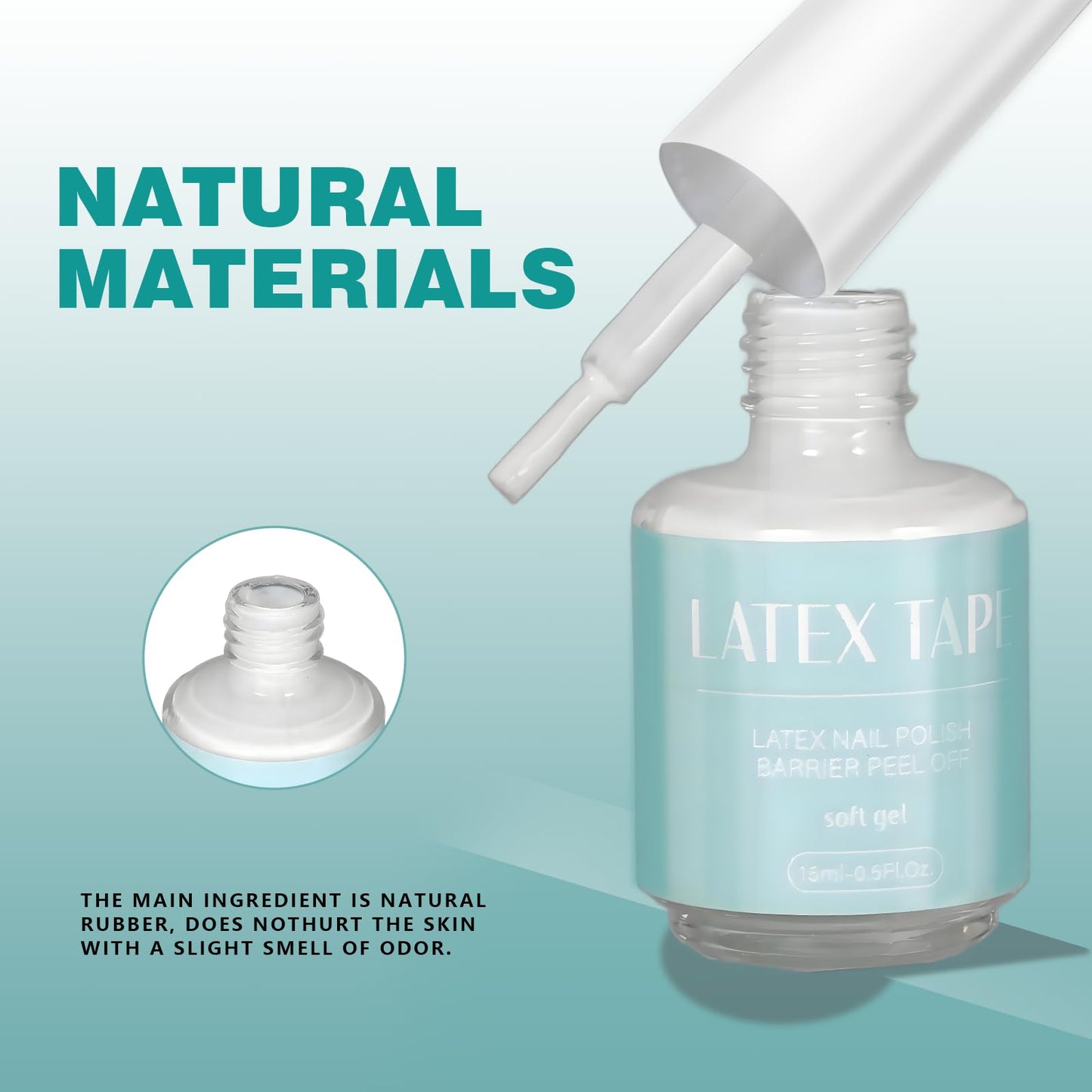White liquid latex cuticle guard applied around the fingers to prevent nail polish mess