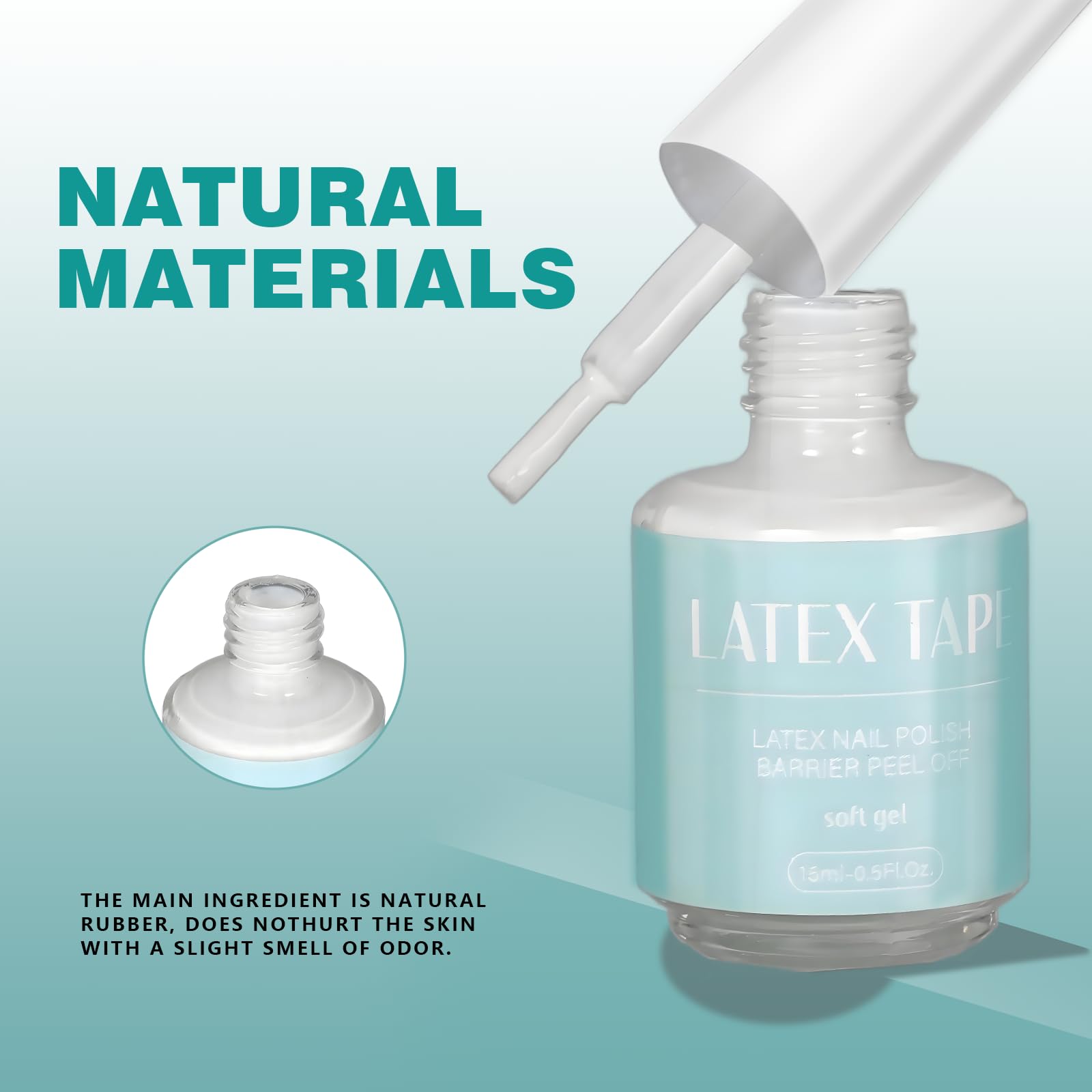 White liquid latex cuticle guard applied around the fingers to prevent nail polish mess