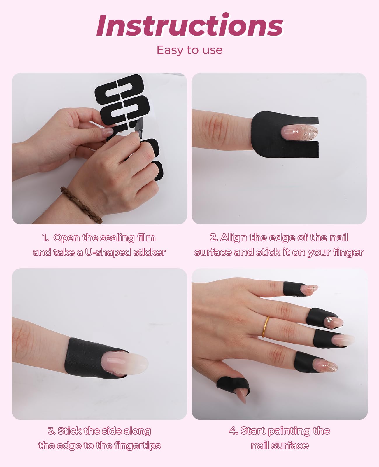 Person applying Geyynow nail tape for stamping nail art