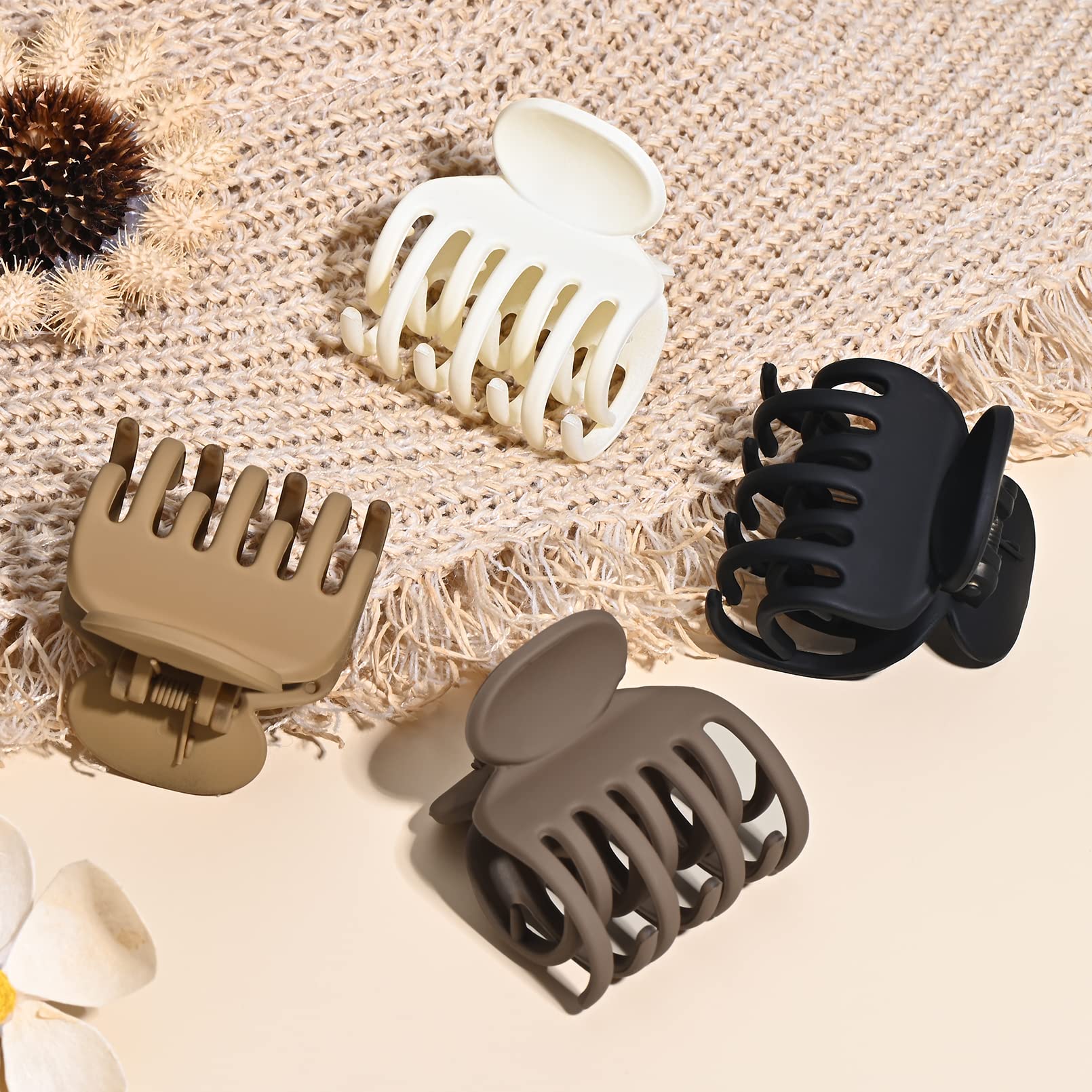 Authentic USA imported matte hair claw clips for women side angle view